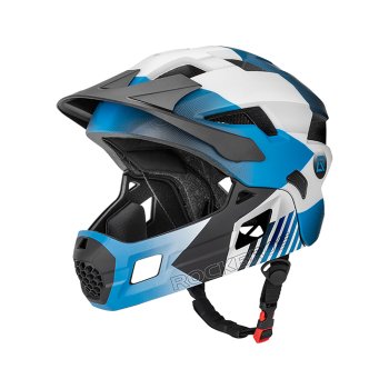 Rockbros TS-61 vaikiškas dviračio šalmas su nuimama smakro apsauga M (54-57 cm), mėlynas
