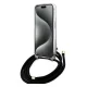 Guess dėklas iPhone 15 / 14 / 13 su virvele Crossbody Cord 4G Print, juodas