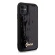 Guess dėklas iPhone 11 / XR telefonui Sequin Script Metal, juodas