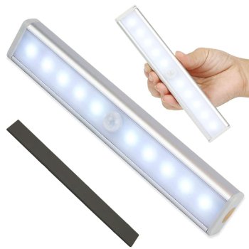 Lipnus LED šviestuvas su judesio ir sutemų jutikliu, sidabrinis