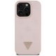 Guess Grained Hot Stamp Peony Triangle Logo MagSafe dėklas iPhone 16 Pro Max, rožinis