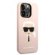 Karl Lagerfeld Silicone Karl Head dėklas iPhone 14 Pro Max, rožinis
