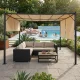 Plieninė sodo pergola Multigarden, 3x4 m, smėlio spalvos