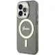 Guess dėklas iPhone 14 Pro Max telefonui IML Glitter Gold MagSafe, juodas