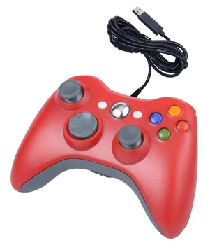 Wired Controller for Xbox 360 and PC with Dual Vibration, Red