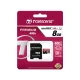 Atminties kortelė Transcend microSDHC 8GB Class 10 UHS-I 400x su SD adapteriu