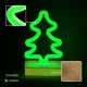 Forever Light FLNW03 LED neoninė dekoracija Eglutė su mediniu stovu, žalia
