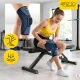 4Fizjo 912 elastinis kelio įtvaras su girnelės stabilizavimu, L dydis, juodas/mėlynas