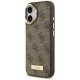 Guess 4G Logo Plate MagSafe dėklas iPhone 17, rudas