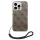 Guess 4G Cord dėklas iPhone 14 Pro telefonui, rudas