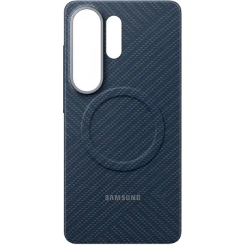 Samsung Carbon Magnet dėklas skirtas Samsung Galaxy S26 su MagSafe, mėlynas