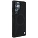 BMW Leather Half Textured MagSafe dėklas Samsung Galaxy S25 Ultra, juodas