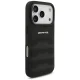 Mercedes AMG dėklas iPhone 17 Pro telefonui Leather Debossed Lines, juodas