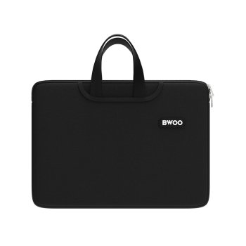 BWOO 14 Inch Laptop Bag Neoprene Protective Case with Handle, Black