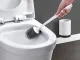Silicone toilet brush with holder, leakproof base, white-black