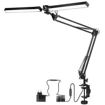Pastatomas LED stalinis šviestuvas su gnybtu 24W, reguliuojamas, juodas