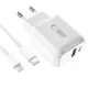 Tech-Protect NCA30 PD 30W QC3.0 USB-A / USB-C įkroviklis su laidu - baltas