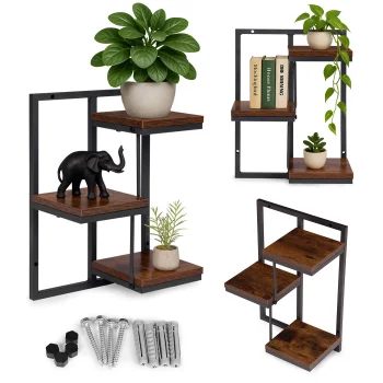 ModernHome 3-Tier Wall Shelf for Flowers and Decor