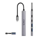 Orico YSB4-U2 USB-C šakotuvas 5-in-1 su PD 65W, pilkas