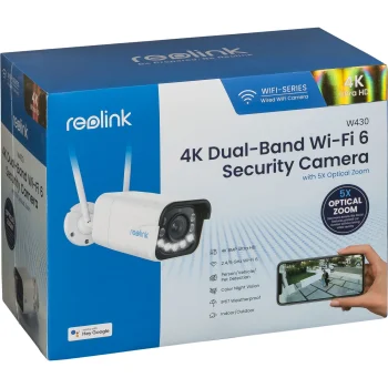 Reolink W430 4K Wi-Fi 6 lauko vaizdo kamera, balta