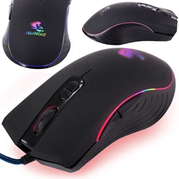 Laidinė optinė kompiuterio pelė su RGB apšvietimu