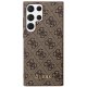 Guess 4G Metal Gold Logo dėklas, skirtas Samsung Galaxy S23 Ultra S918, rudas