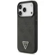 Dėklas iPhone 18 Pro / 17 Pro Guess Leather 4G Triangle Strass MagSafe, juodas