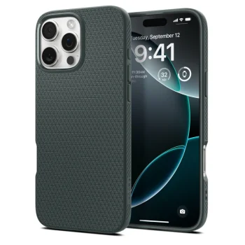 Apsauginis dėklas Spigen Liquid Air skirtas iPhone 16 Pro Max, žalias