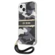 Guess Camo Strap dėklas iPhone 13 6.1\" juodas