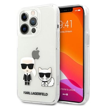 Karl Lagerfeld Karl & Choupette dėklas, skirtas iPhone 13 Pro Max, skaidrus