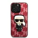 Karl Lagerfeld Monogram Ikonik Patch dėklas, skirtas iPhone 13 Pro / 13, raudonas