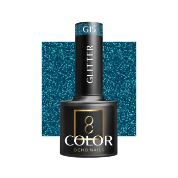 „Ocho Nails Glitter“ hibridinis nagų lakas G15, 5 g