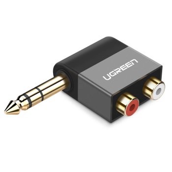 Ugreen audio adapteris 6.35mm kištukas į 2x RCA lizdus, juodas (AV147)