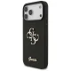 Guess Fixed Glitter Big 4G dėklas, skirtas iPhone 17 Pro Max, juodas