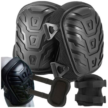 Protective Work Knee Pads for Construction and Gardening, Black