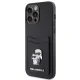 Karl Lagerfeld Saffiano dėklas su kortelių dėtuve iPhone 15 Pro Max, juodas