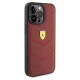 Ferrari Quilted Metal Logo odinis dėklas, skirtas iPhone 15 Pro Max, raudonas