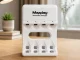 Maxday 704A2 AA/AAA baterijų įkroviklis su USB-C, 4 lizdai, baltas