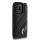 Karl Lagerfeld dėklas iPhone 16 Pro telefonui Diagonal Quilted Script, juodas