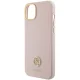 Guess Silicone Logo Strass 4G dėklas iPhone 15 telefonui, šviesiai rožinis