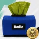 Karlie šunų ekskrementų maišelių dėklas su karabinu + 15 maišelių, mėlynas