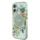 Guess dėklas iPhone 16 Plus telefonui IML Flower & Tonal Circle MagSafe, žalias