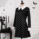 Wednesday Addams vaikiškas karnavalinis kostiumas, 125–135 cm