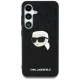 Karl Lagerfeld Leather Monogram Pin Logo dėklas Samsung Galaxy S25, juodas