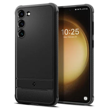Spigen Rugged Armor dėklas Samsung Galaxy S23, matinė juoda