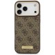Guess 4G Logo Plate MagSafe dėklas, skirtas iPhone 17 Pro Max, rudas