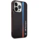 BMW dėklas iPhone 14 Pro telefonui Tricolor Stripe, juodas