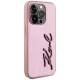 Karl Lagerfeld dėklas iPhone 15 Pro Max telefonui Wrinkled Metal Signature, rožinis