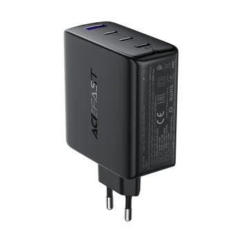 Sieninis įkroviklis Acefast A94 GaN2 3x USB-C / USB-A PD 100W, juodas