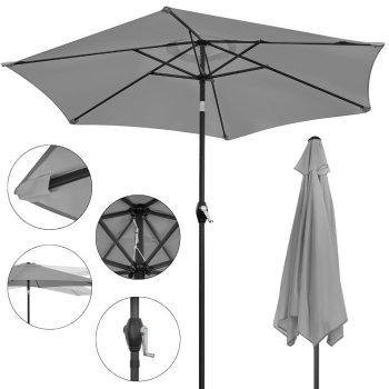Sulankstomas sodo ir balkono skėtis Longwell 138049, 210 cm, pilkas